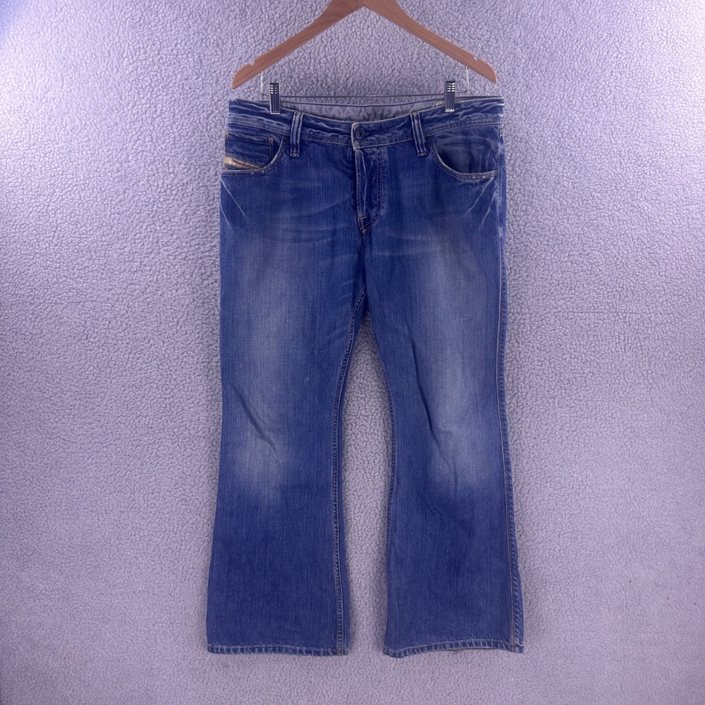 Diesel Zaf 008BC Mens Bootcut Jeans Blue Denim Low Rise W34 L30 Italy